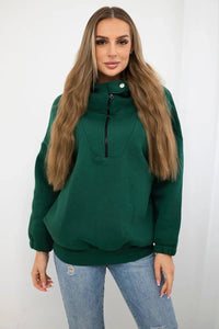 Hooded sweatshirt 69424 / – Dark || green цвет / color | Lexline Fashion