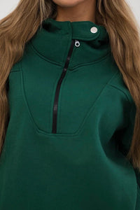 Hooded sweatshirt 69424 / – Dark || green цвет / color | Lexline Fashion