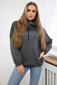 Hooded sweatshirt 69424 / – Graphite цвет / color | Lexline Fashion
