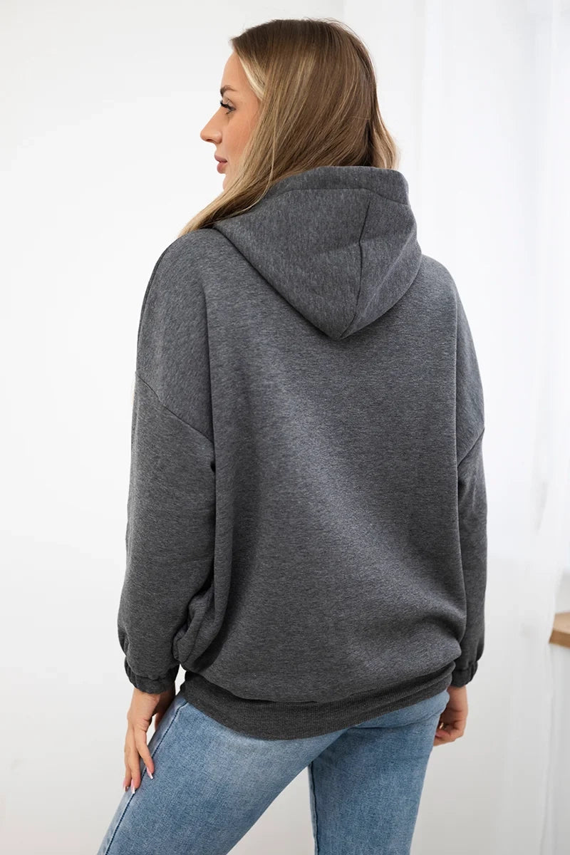 Hooded sweatshirt 69424 / – Graphite цвет / color | Lexline Fashion