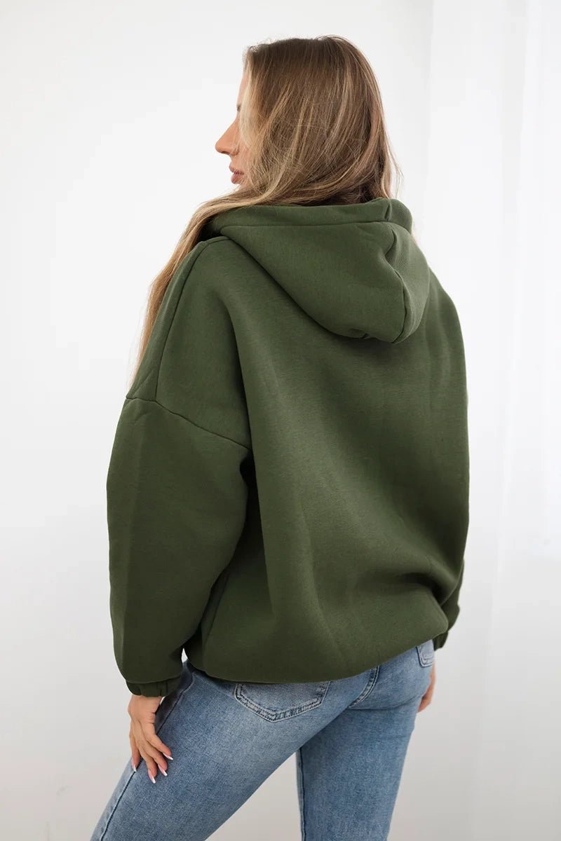 Hooded sweatshirt 69424 / – Khaki цвет / color | Lexline Fashion