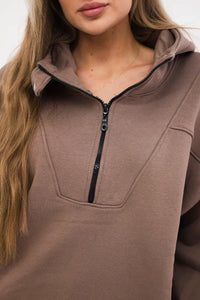 Hooded sweatshirt 69424 / – Mocca цвет / color | Lexline Fashion