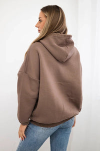 Hooded sweatshirt 69424 / – Mocca цвет / color | Lexline Fashion