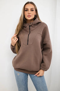 Hooded sweatshirt 69424 / – Mocca цвет / color | Lexline Fashion