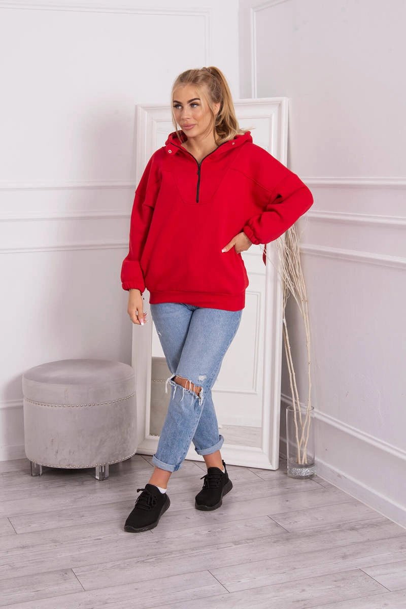 Hooded sweatshirt 69424 / – Red цвет / color | Lexline Fashion