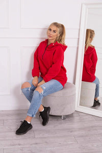 Hooded sweatshirt 69424 / – Red цвет / color | Lexline Fashion