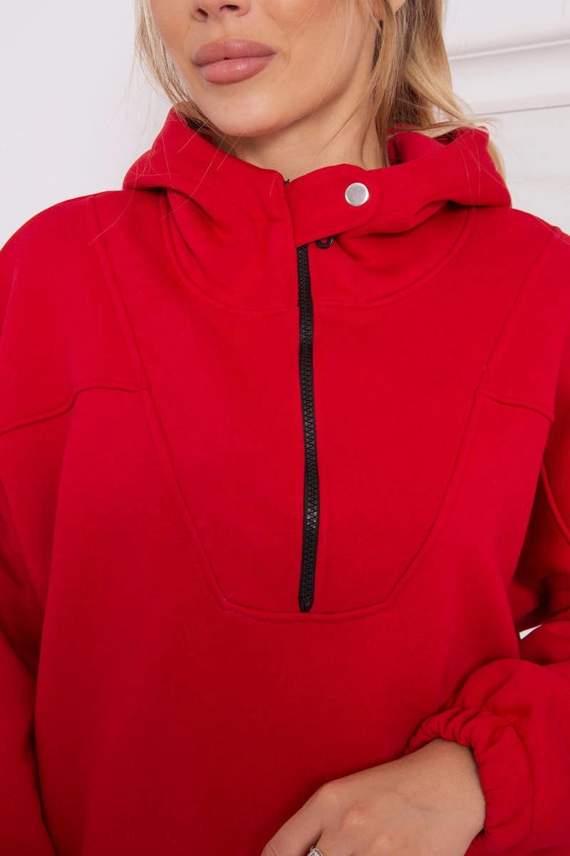 Hooded sweatshirt 69424 / – Red цвет / color | Lexline Fashion