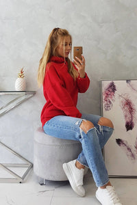Hooded sweatshirt 69424 / – Red цвет / color | Lexline Fashion