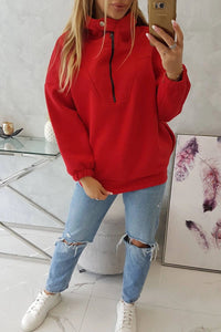 Hooded sweatshirt 69424 / – Red цвет / color | Lexline Fashion
