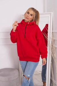 Hooded sweatshirt 69424 / – Red цвет / color | Lexline Fashion