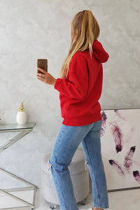 Hooded sweatshirt 69424 / – Red цвет / color | Lexline Fashion