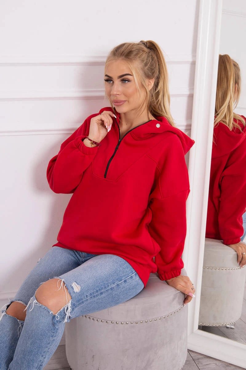 Hooded sweatshirt 69424 / – Red цвет / color | Lexline Fashion