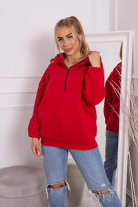 Hooded sweatshirt 69424 / – Red цвет / color | Lexline Fashion