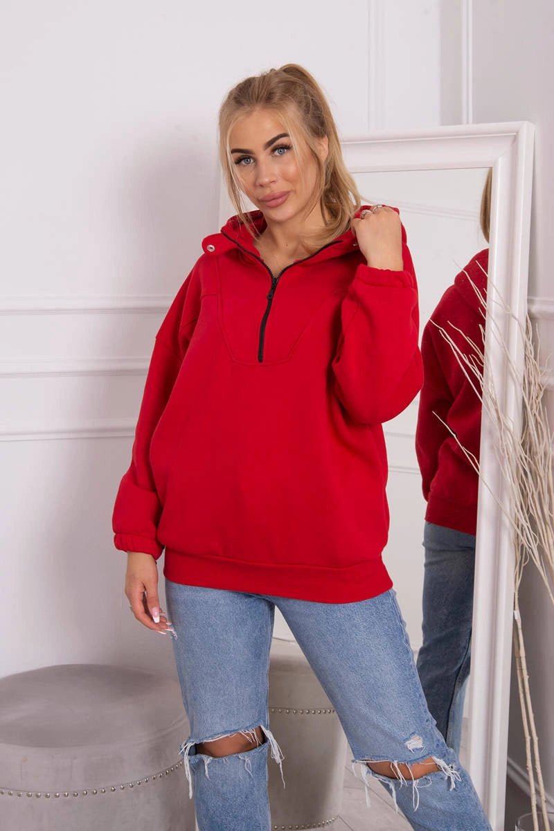 Hooded sweatshirt 69424 / – Red цвет / color | Lexline Fashion
