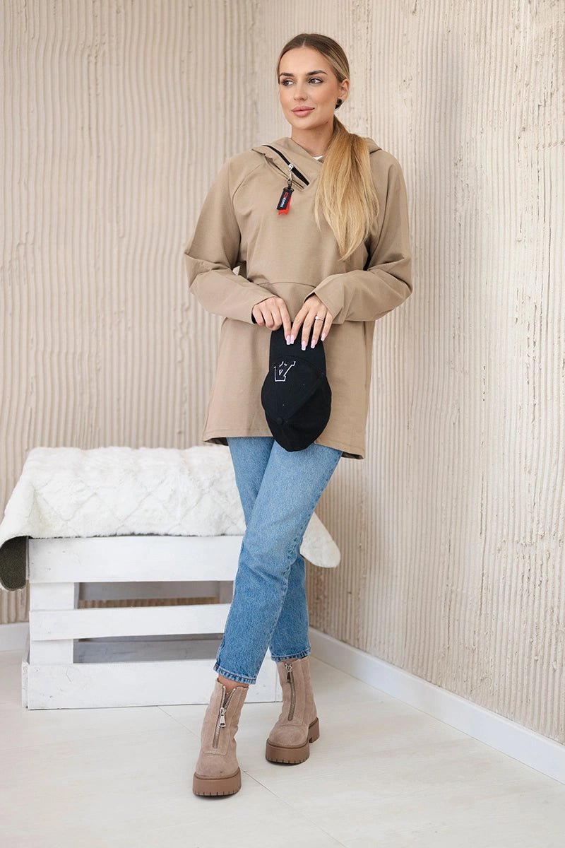 Hoodie 0160 / – Camel цвет / color | Lexline Fashion