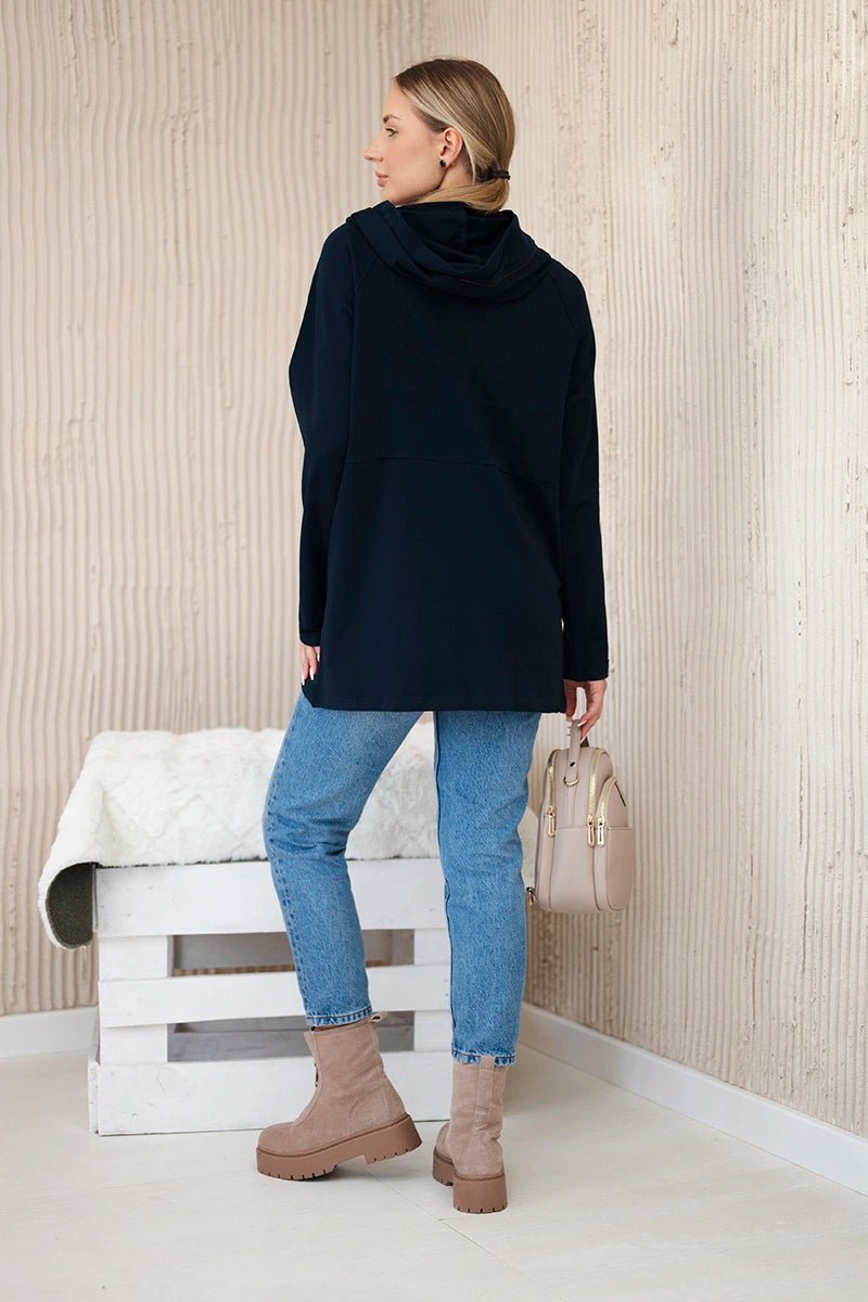 Hoodie 0160 / – Navy blue цвет / color | Lexline Fashion