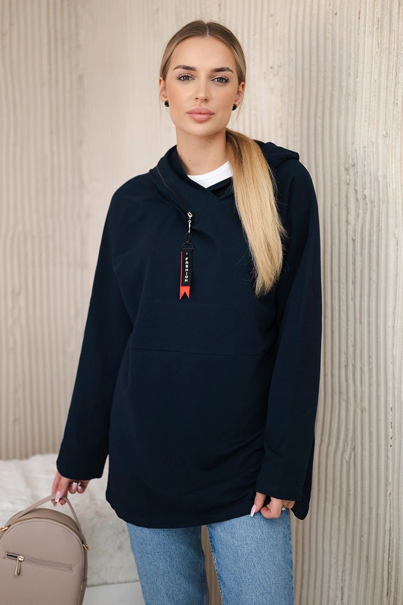 Hoodie 0160 / – Navy blue цвет / color | Lexline Fashion