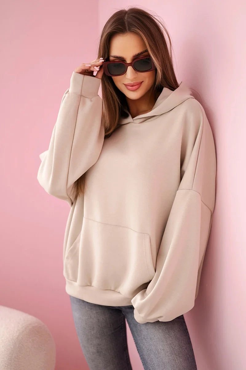 Hoodie 7273 / – Beige цвет / color | Lexline Fashion