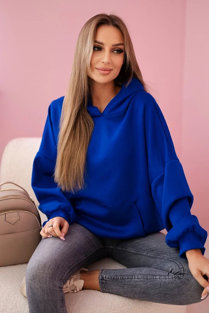 Hoodie 7273 / – Blue cornflower цвет / color | Lexline Fashion