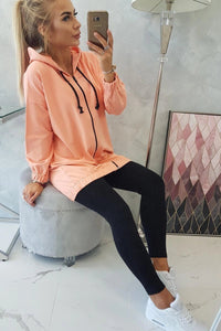 Hoodie with a print 9117 / – Apricot цвет / color | Lexline Fashion