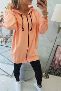 Hoodie with a print 9117 / – Apricot цвет / color | Lexline Fashion