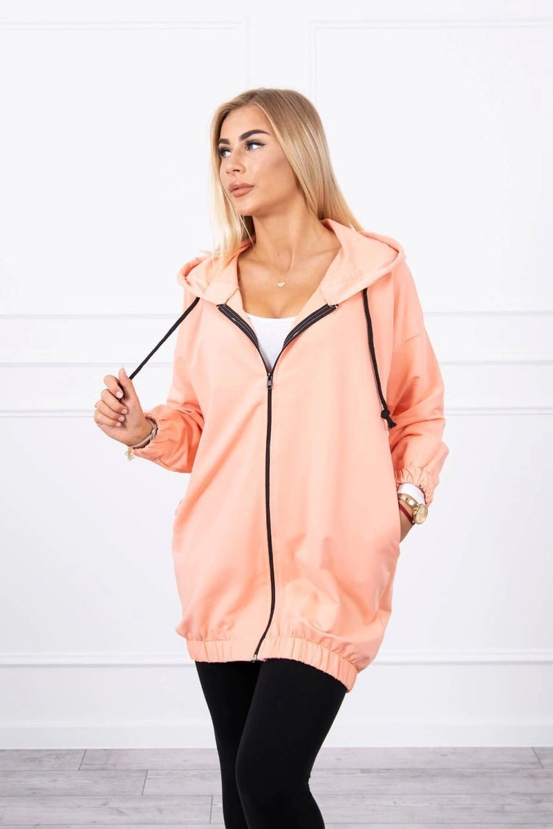 Hoodie with a print 9117 / – Apricot цвет / color | Lexline Fashion