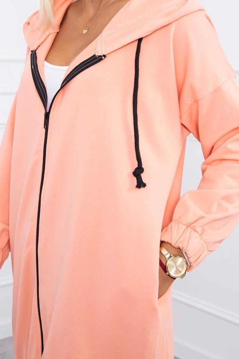 Hoodie with a print 9117 / – Apricot цвет / color | Lexline Fashion