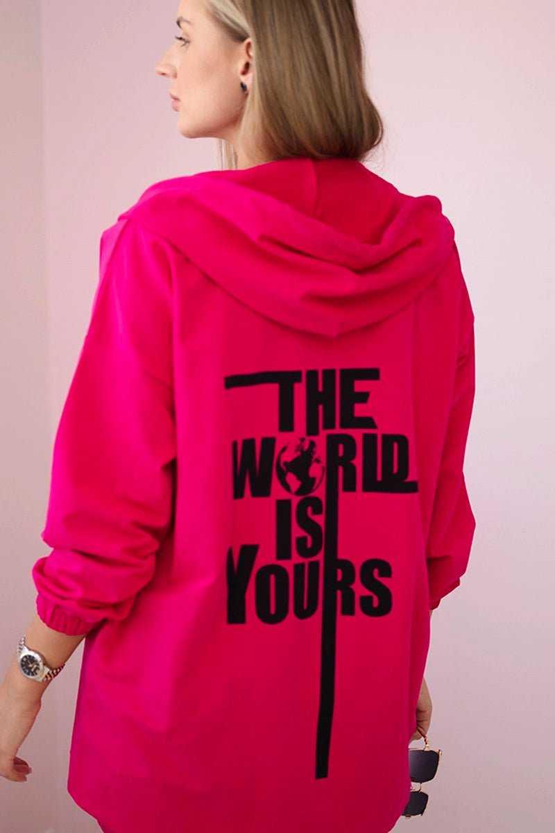 Hoodie with a print 9117 / – Fuchsia цвет / color | Lexline Fashion