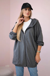 Hoodie with a print 9117 / – Graphite цвет / color | Lexline Fashion