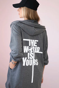 Hoodie with a print 9117 / – Graphite цвет / color | Lexline Fashion