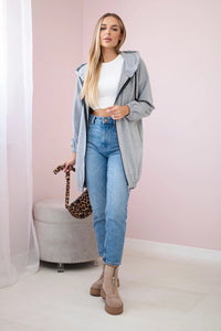 Hoodie with a print 9117 / – Gray цвет / color | Lexline Fashion