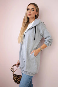 Hoodie with a print 9117 / – Gray цвет / color | Lexline Fashion