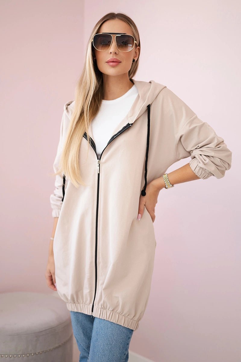 Hoodie with a print 9117 / – Light || Beige цвет / color | Lexline Fashion