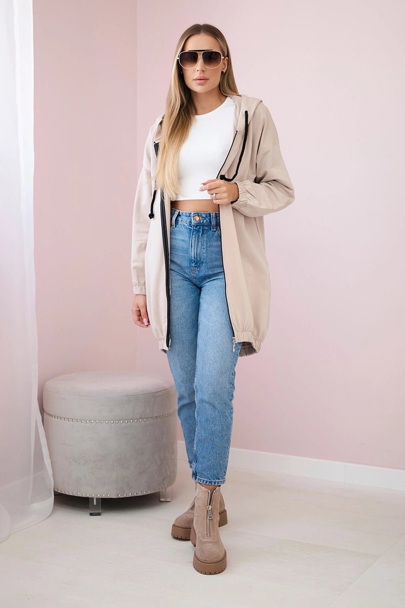 Hoodie with a print 9117 / – Light || Beige цвет / color | Lexline Fashion