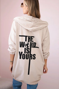 Hoodie with a print 9117 / – Light || Beige цвет / color | Lexline Fashion
