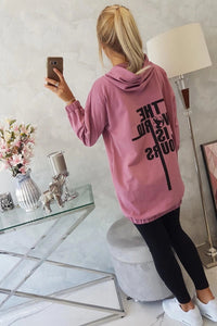 Hoodie with a print 9117 / – Pink || Dark цвет / color | Lexline Fashion