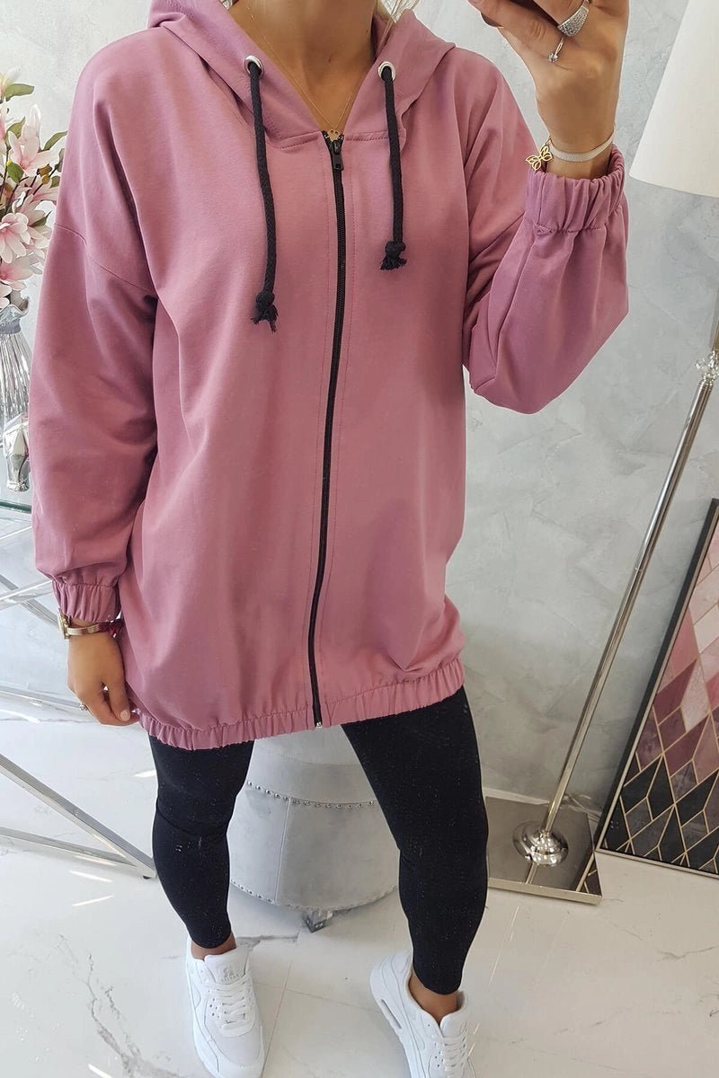 Hoodie with a print 9117 / – Pink || Dark цвет / color | Lexline Fashion
