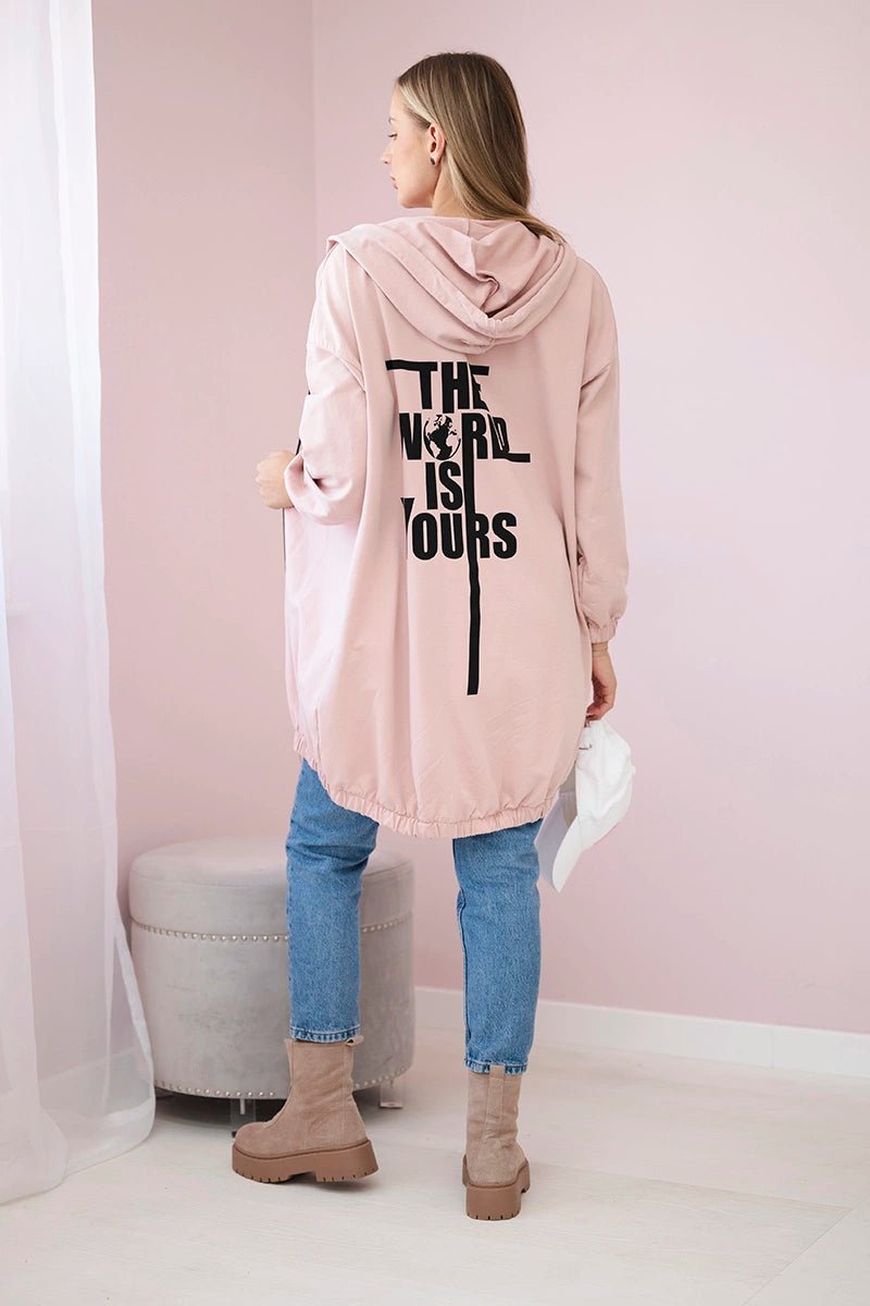 Hoodie with a print 9117 / – Powder || Dark цвет / color | Lexline Fashion