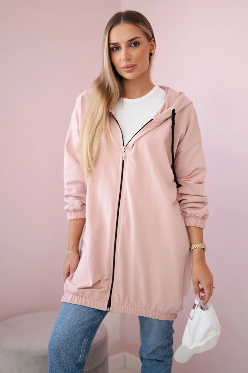 Hoodie with a print 9117 / – Powder || Dark цвет / color | Lexline Fashion