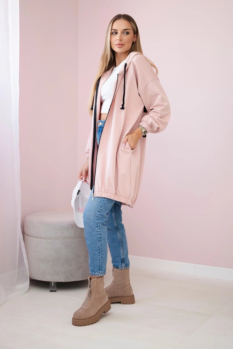 Hoodie with a print 9117 / – Powder || Dark цвет / color | Lexline Fashion
