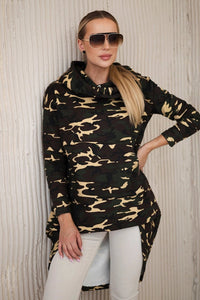 Hoodie with long back camo 9119 / – Brown цвет / color | Lexline Fashion