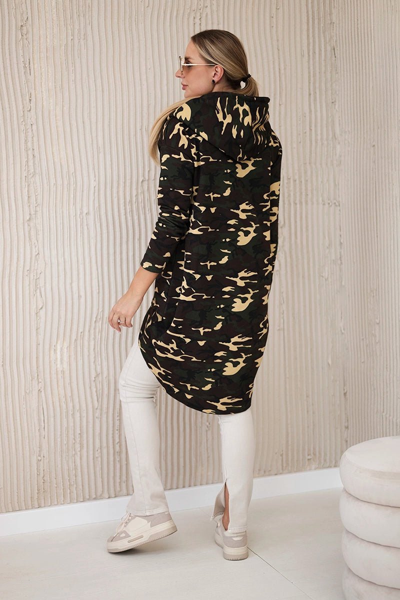 Hoodie with long back camo 9119 / – Brown цвет / color | Lexline Fashion