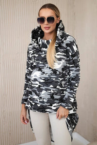 Hoodie with long back camo 9119 / – Brown цвет / color | Lexline Fashion
