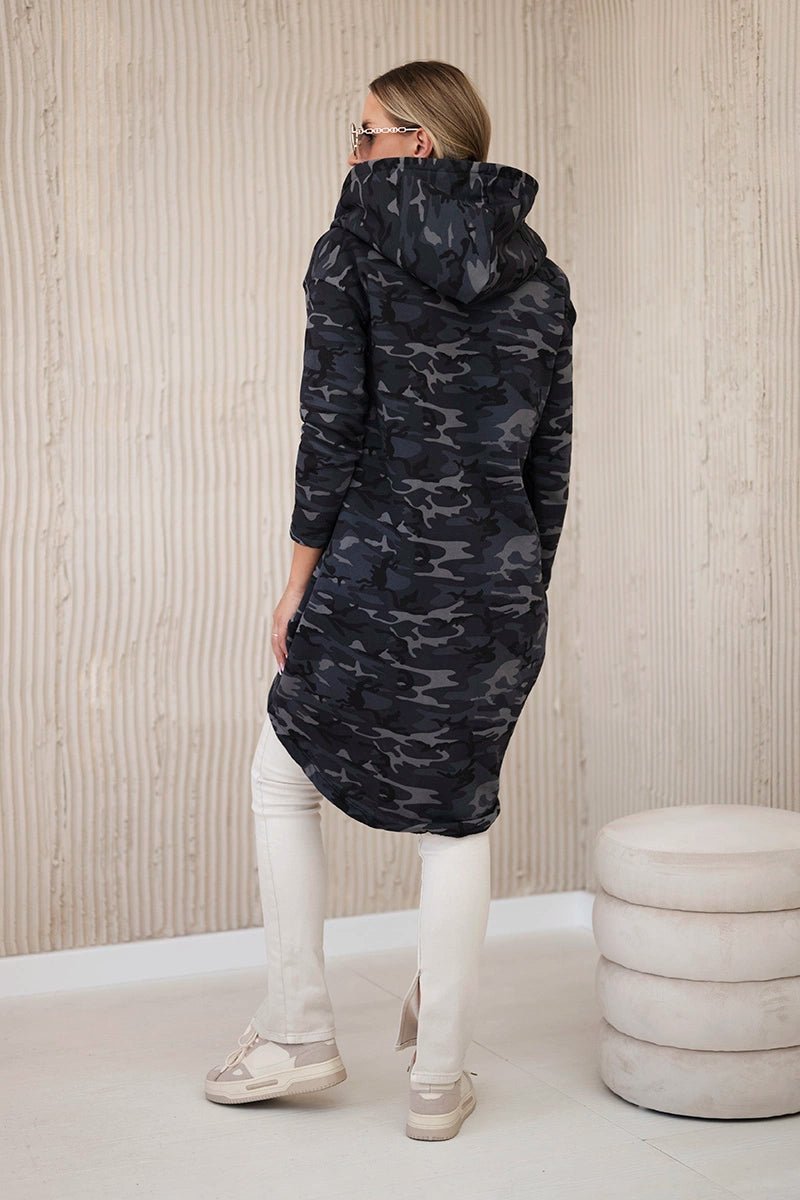 Hoodie with long back camo 9119 / – Graphite цвет / color | Lexline Fashion