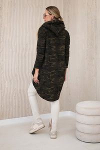 Hoodie with long back camo 9119 / – Green цвет / color | Lexline Fashion