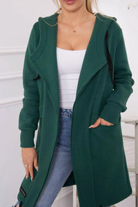 Insulated cardigan with a hood 69413 / – Dark || green цвет / color | Lexline Fashion