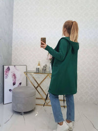 Insulated cardigan with a hood 69413 / – Dark || green цвет / color | Lexline Fashion