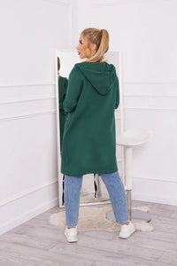 Insulated cardigan with a hood 69413 / – Dark || green цвет / color | Lexline Fashion