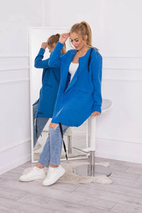 Insulated cardigan with a hood 69413 / – Graphite цвет / color | Lexline Fashion