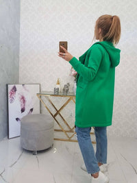 Insulated cardigan with a hood 69413 / – Green цвет / color | Lexline Fashion